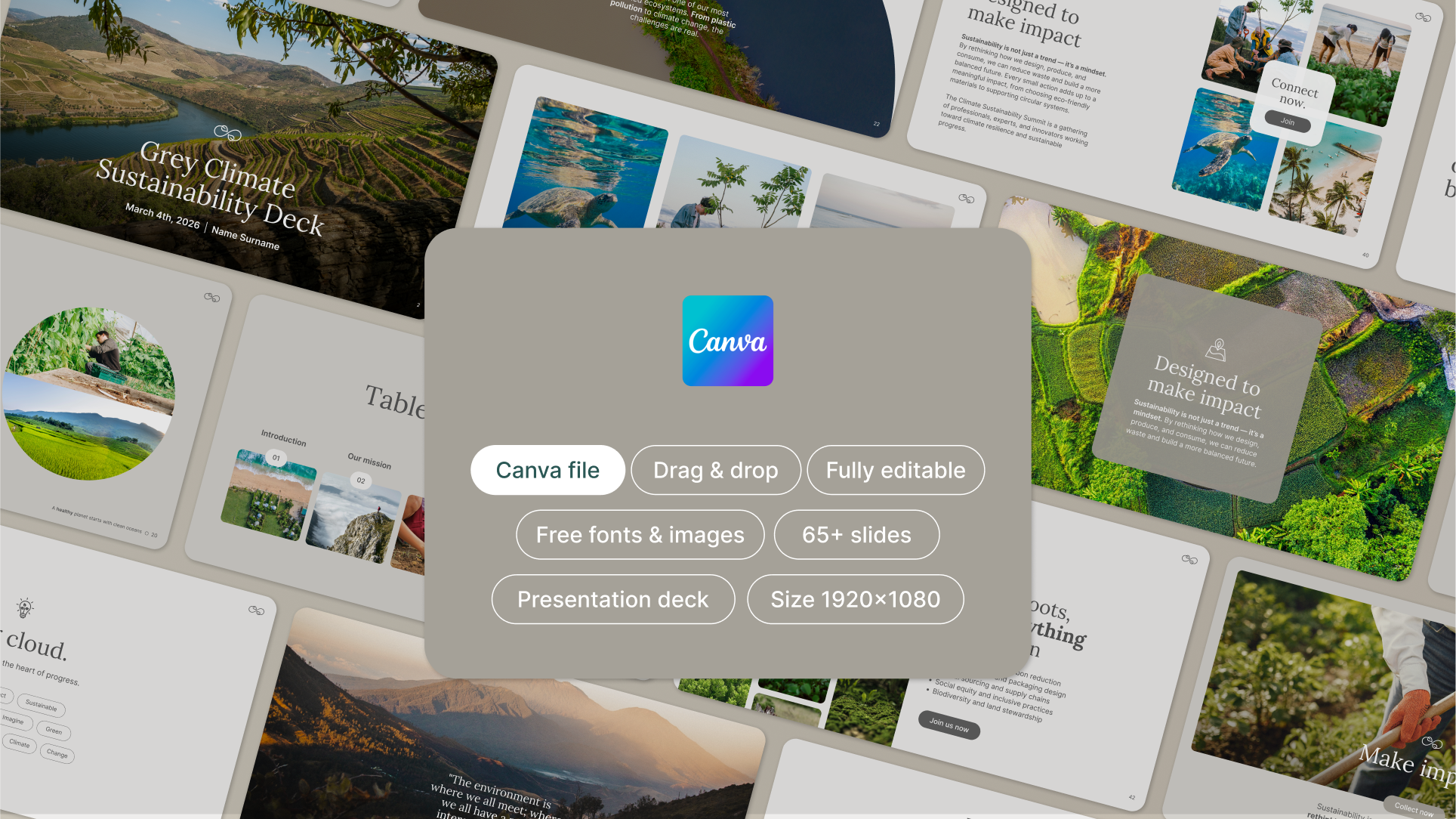 GREY - Canva Pitch Deck Template – Modern & Professional Slides