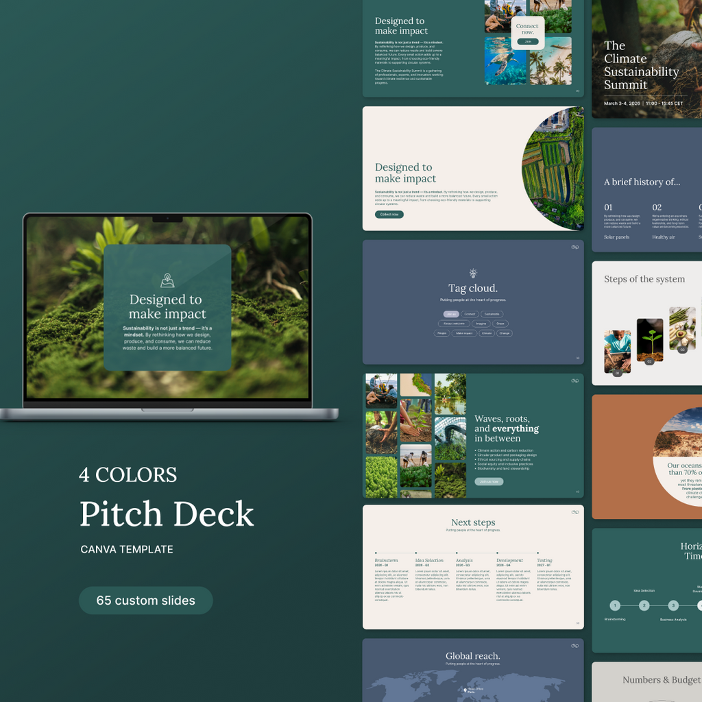 4 COLORS - Canva Pitch Deck Template - Professional presentation slides