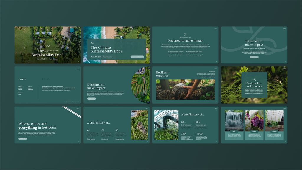 GREEN - Canva Pitch Deck Template – Fresh & Professional Presentation