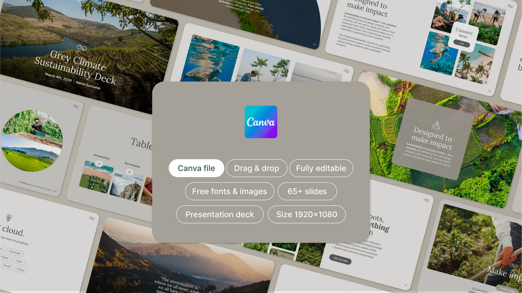 GREY - Canva Pitch Deck Template – Modern & Professional Slides