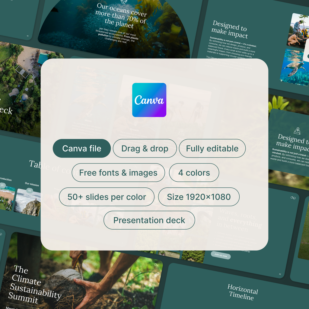 4 COLORS - Canva Pitch Deck Template - Professional presentation slides