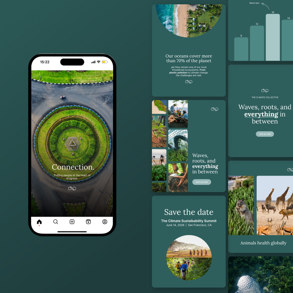 Social media Canva templates - Sustainability theme - 4 color palettes